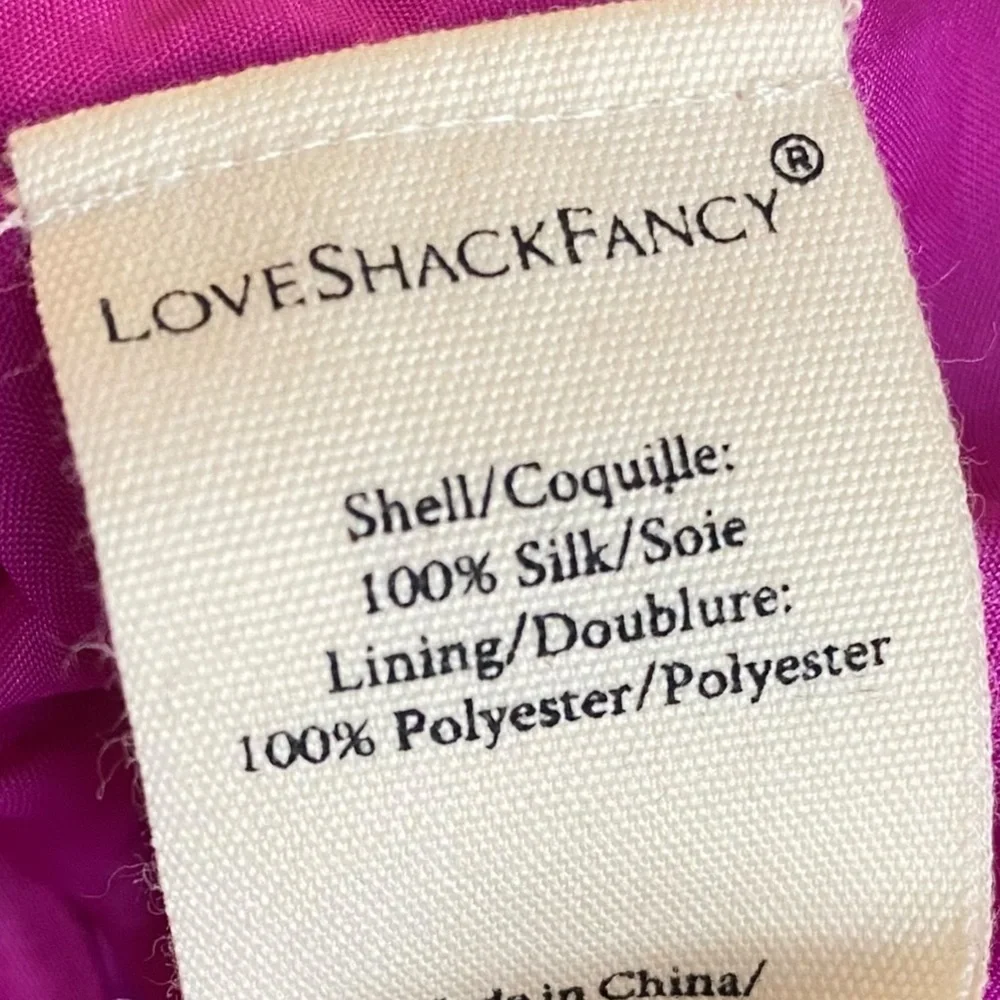 LoveShackFancy NEW Noble Bow Silk Formal Flirty Fuschia Mini Dress Size 12 - Picture 12 of 14